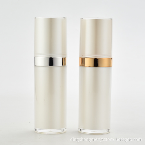 cosmeticque containers packaging double wall lotion bottle gold colar bottles